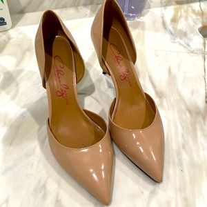 Nude patent leather pumps- size 8.5